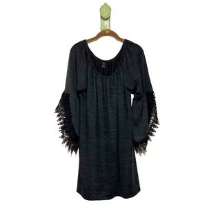 Win Win Sweater Tunic Angel Lace Boho Bell Dress Sleeve Flowy Dark Gray Plus